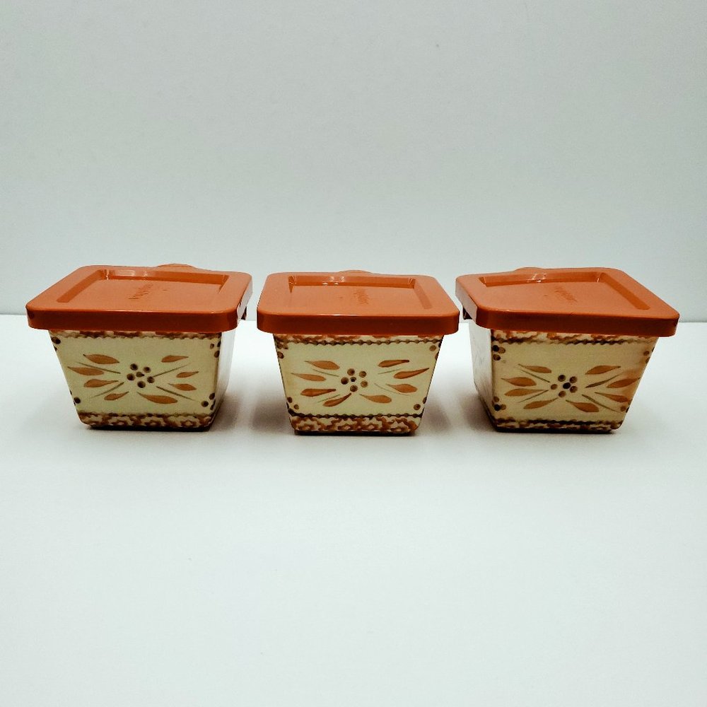 Temp-tations Old World Orange 10 Oz Ramekin Mini Casserole Dip Dish Bakeware